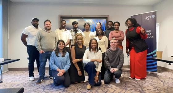 Chapter members gathered for a training session